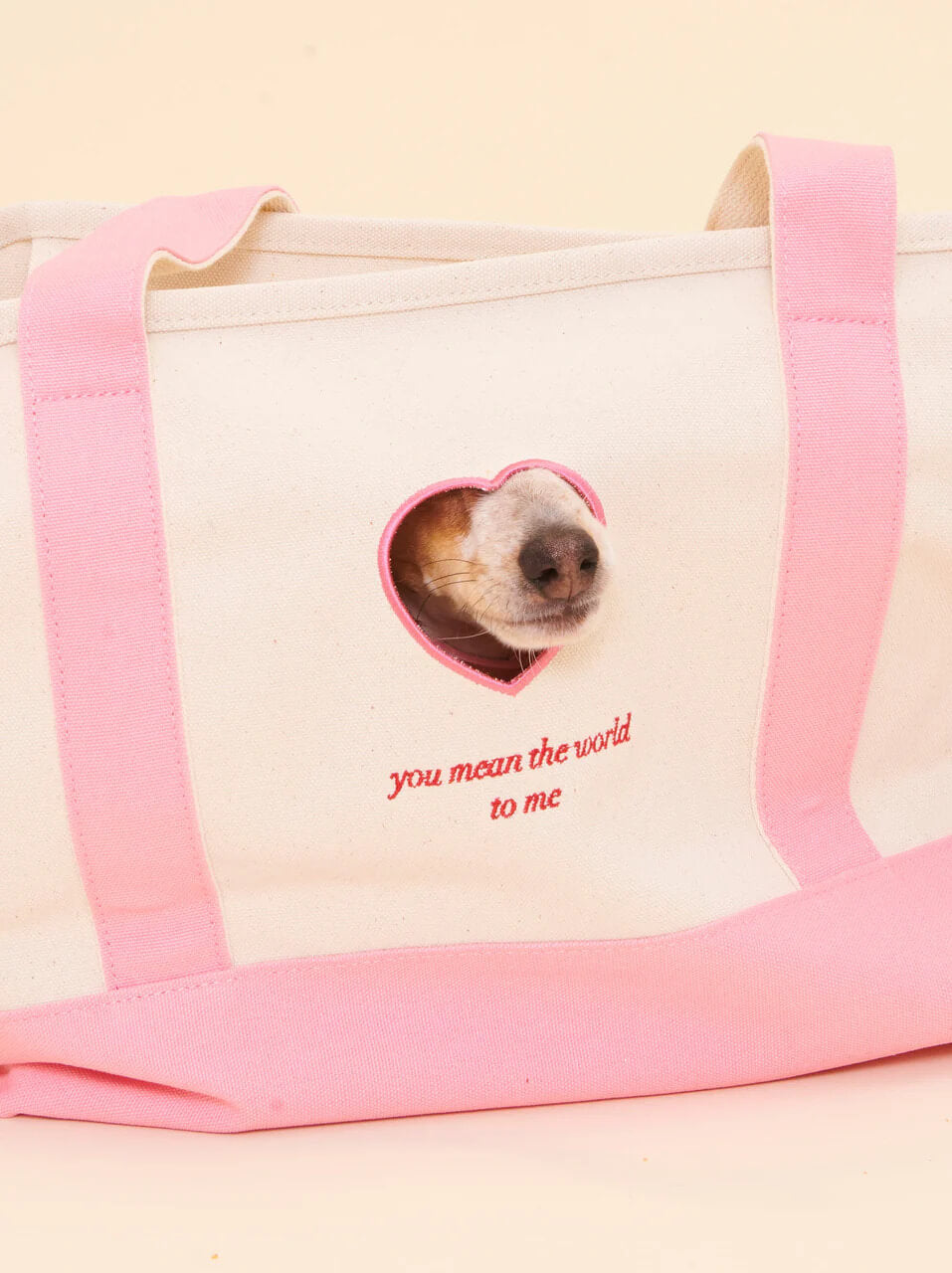 You Mean The World To Me Tote - Pink